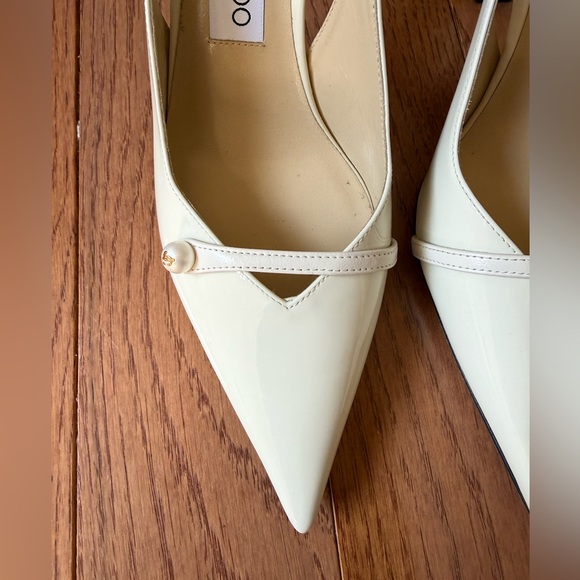 Jimmy Choo Ivory Slingback Heels - Picture 2 of 10